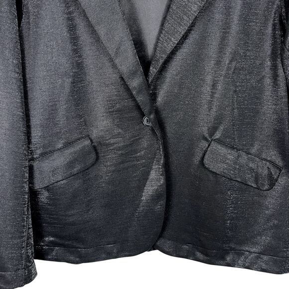 SERENA Williams Women's Sz 1XL Black Shimmery Party Blazer Zipper Cuff - Picture 4 of 11